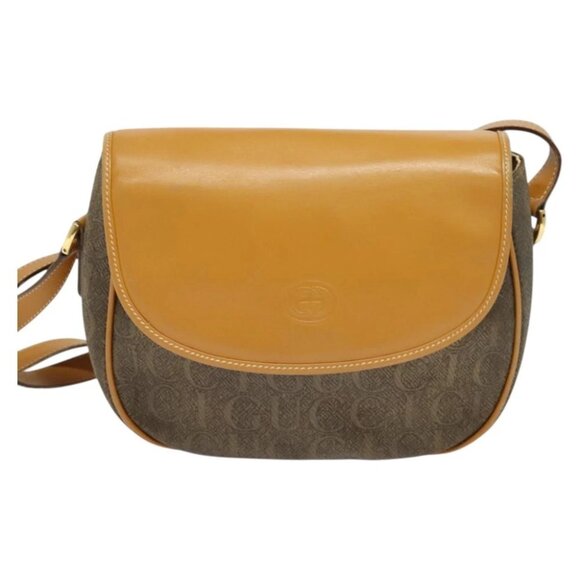 GUCCI Shoulder Bag PVC Brown Gold 001 084 1304 Auth ep9857 - Picture 1 of 13